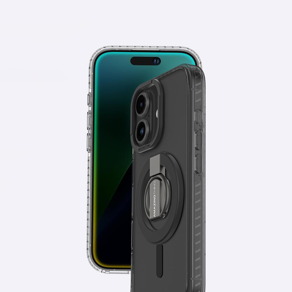 Apple iPhone 16 Plus Kılıf M-safe Şarj Özellikli Yüzük Standlı Amazingthing Titan Pro Serisi Kapak