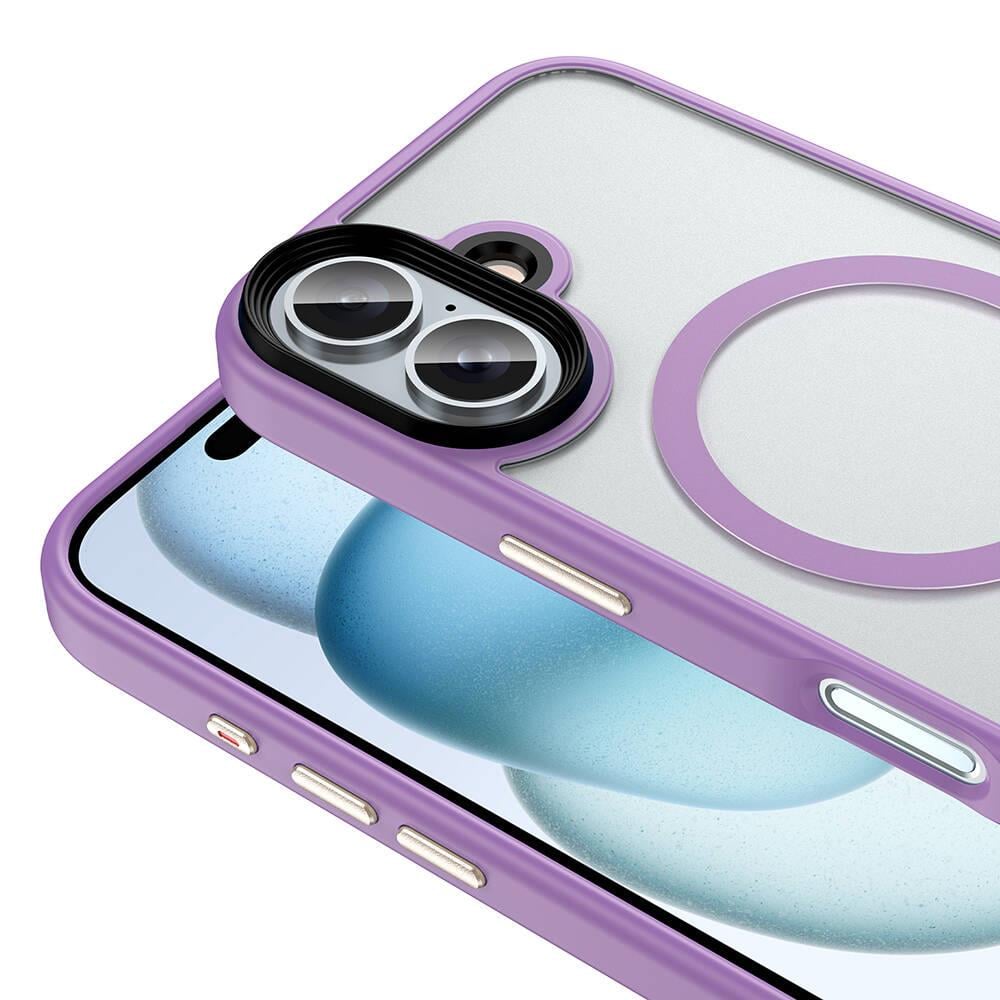 Apple iPhone 16 Plus Kılıf Mat Arka Yüzey Wireless Şarj Özellikli Zore Flet M-safe Kapak
