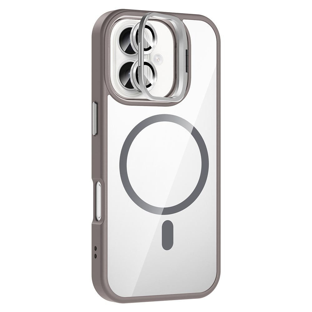 Apple iPhone 16 Plus Kılıf Standlı ve Kamera Lens Hediyeli M-Safe Şarj Özellikli Zore Etro Kapak