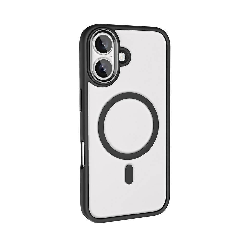 Apple iPhone 16 Plus Kılıf Wireless Şarj Özellikli Zore Krom M-safe Silikon Kapak