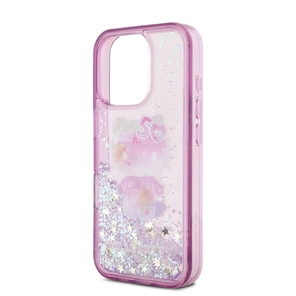 Apple iPhone 16 Pro Case Hello Kitty Original Licensed Liquid Silvery 50th Anniversary Party Cover