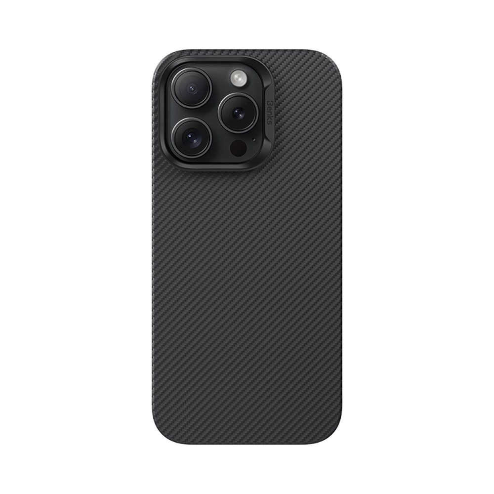 Apple iPhone 16 Pro Kılıf Benks M-safe Şarj Özellikli Metal Kamera Çerçeveli Magnetik ArmorAir 600D Kevlar Fiber Kapak