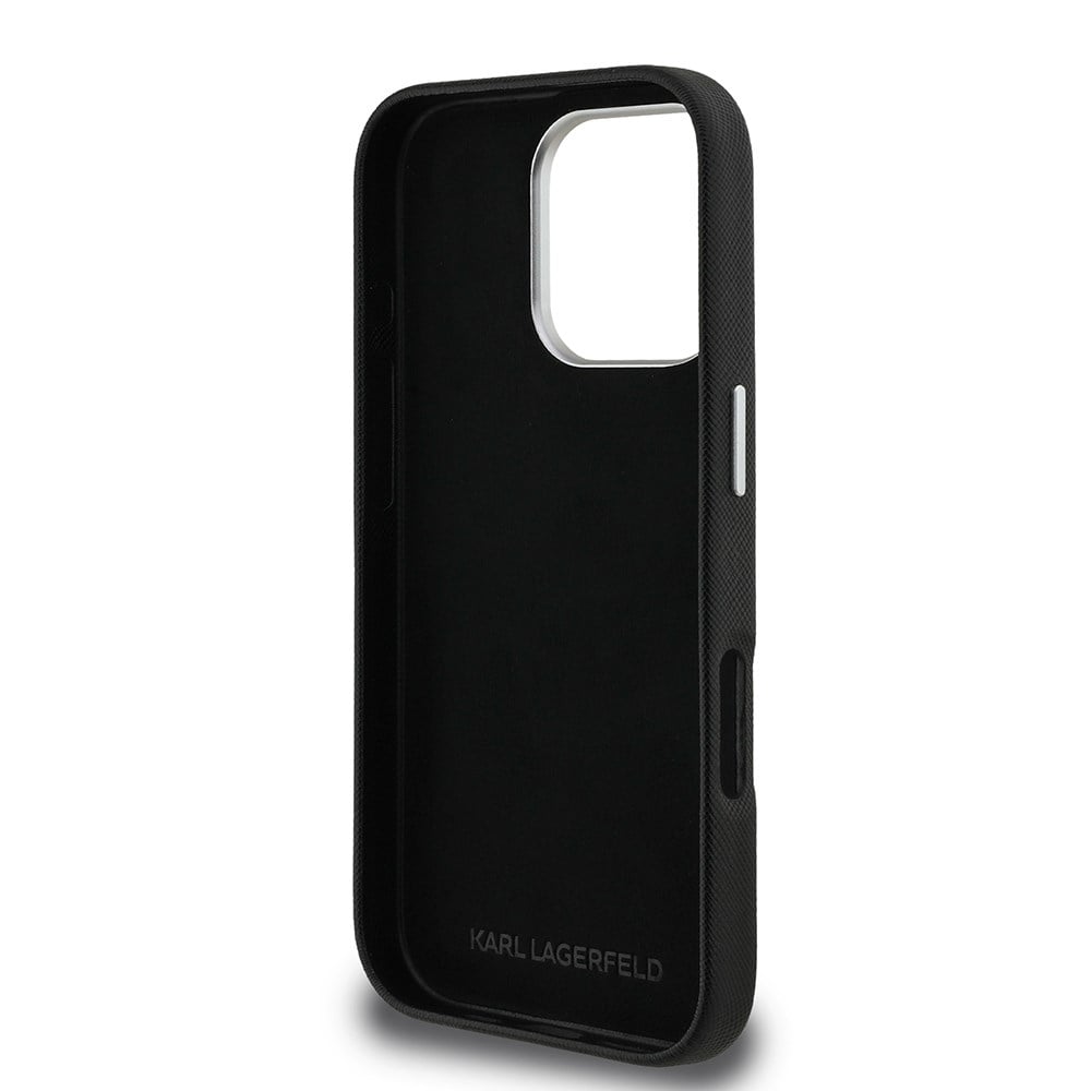 Apple iPhone 16 Pro Kılıf Karl Lagerfeld Orjinal Lisanslı K&C Heads Pin Kapak