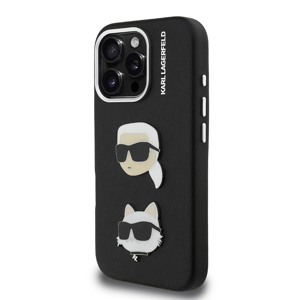 Apple iPhone 16 Pro Kılıf Karl Lagerfeld Orjinal Lisanslı K&C Heads Pin Kapak