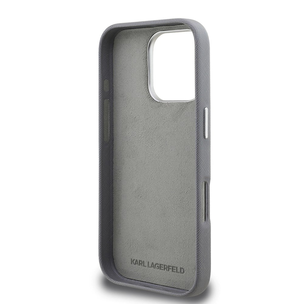 Apple iPhone 16 Pro Kılıf Karl Lagerfeld Orjinal Lisanslı K&C Heads Pin Kapak