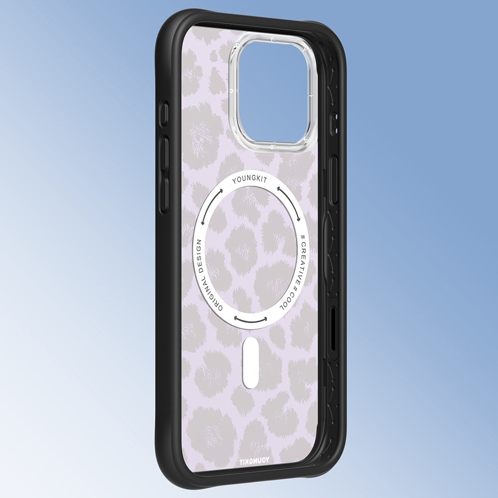 Apple iPhone 16 Pro Kılıf M-safe Şarj Özellikli Youngkit Leopard Serisi Kapak