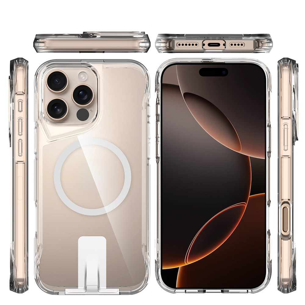 Apple iPhone 16 Pro Kılıf M-safe Şarj Özellikli Raptic AirJoy Serisi 360 Derece Dönebilen Standlı Kapak