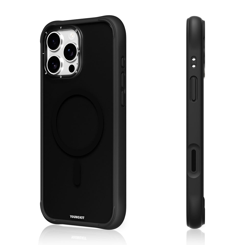 Apple iPhone 16 Pro Kılıf M-safe Şarj Özellikli Karbon Fiber Tasarımlı Benks Prestige ArmorPro Kevlar Kapak