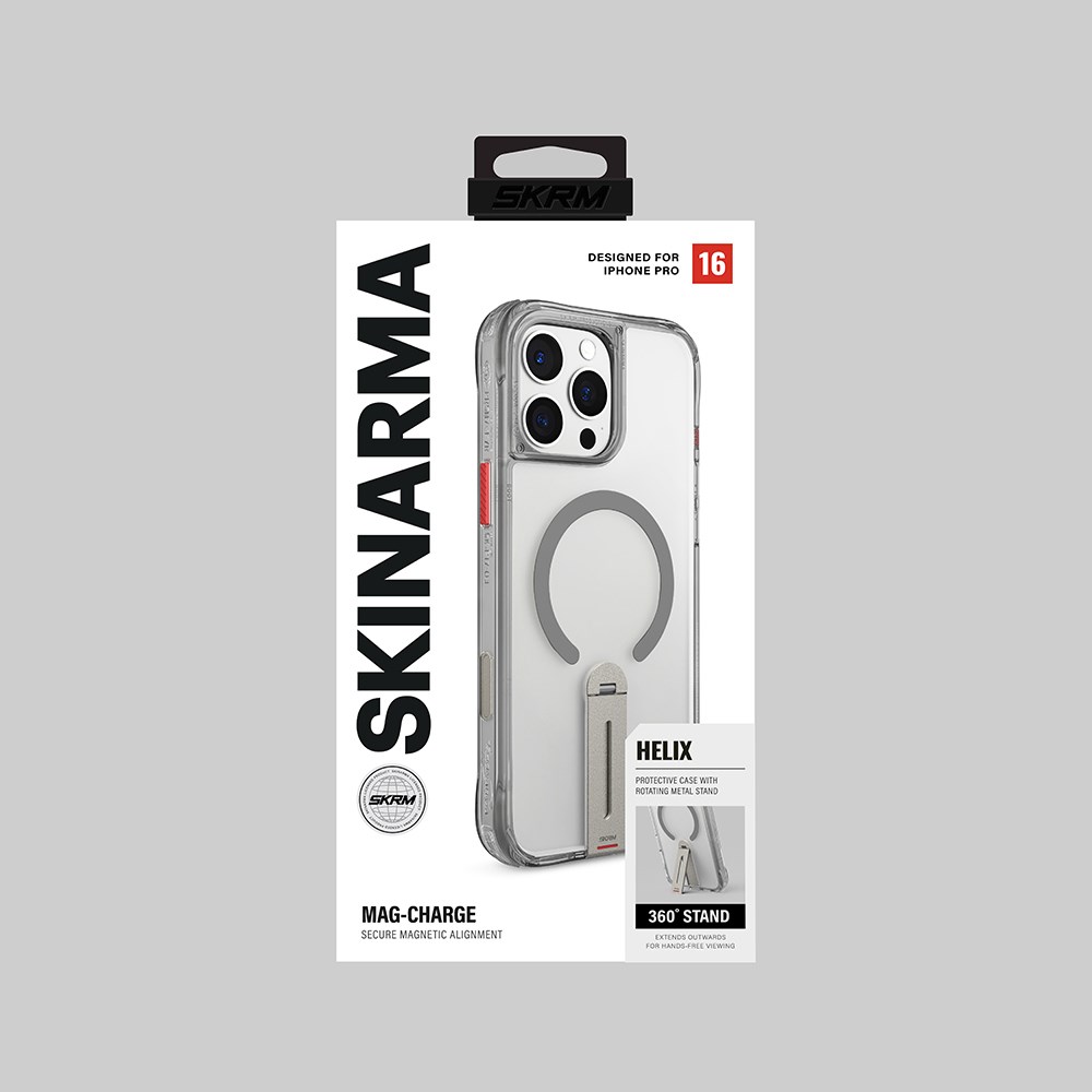 Apple iPhone 16 Pro Kılıf M-safe Şarj Özellikli 360 Derece Dönebilen Standlı Skinarma Helix Kapak