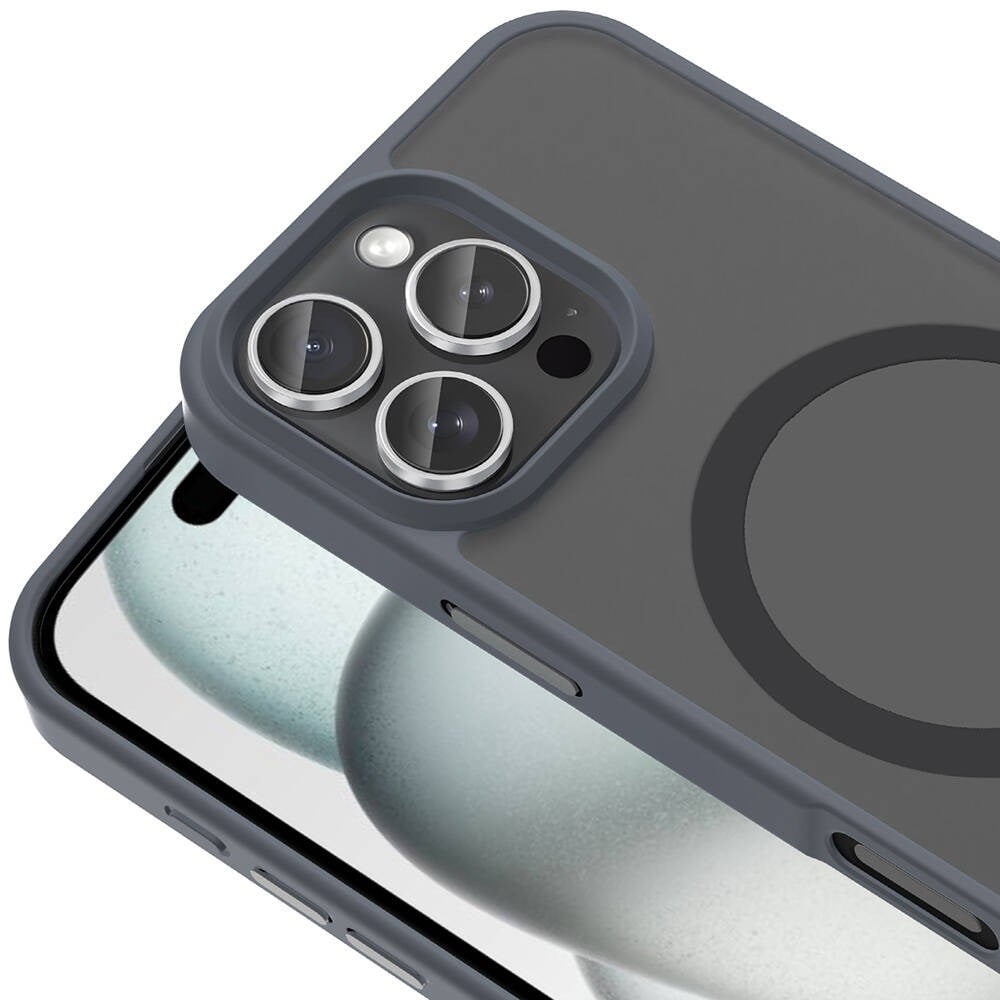 Apple iPhone 16 Pro Kılıf M-safe Şarj Özellikli Oyuklu Tasarım Mutural Bumpy Clear Kapak