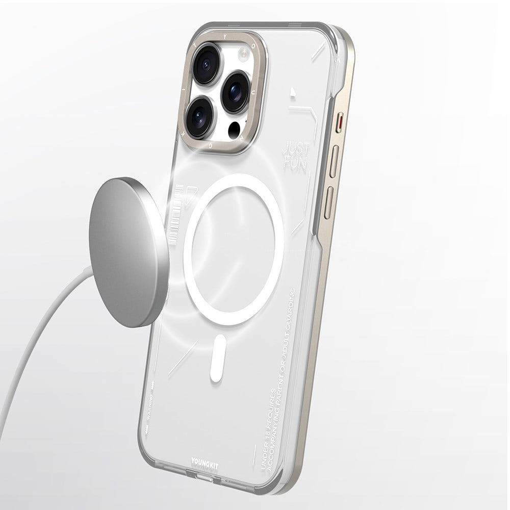 Apple iPhone 16 Pro Kılıf M-safe Şarj Özellikli Transparan Sert PC Wlons Pita Kapak