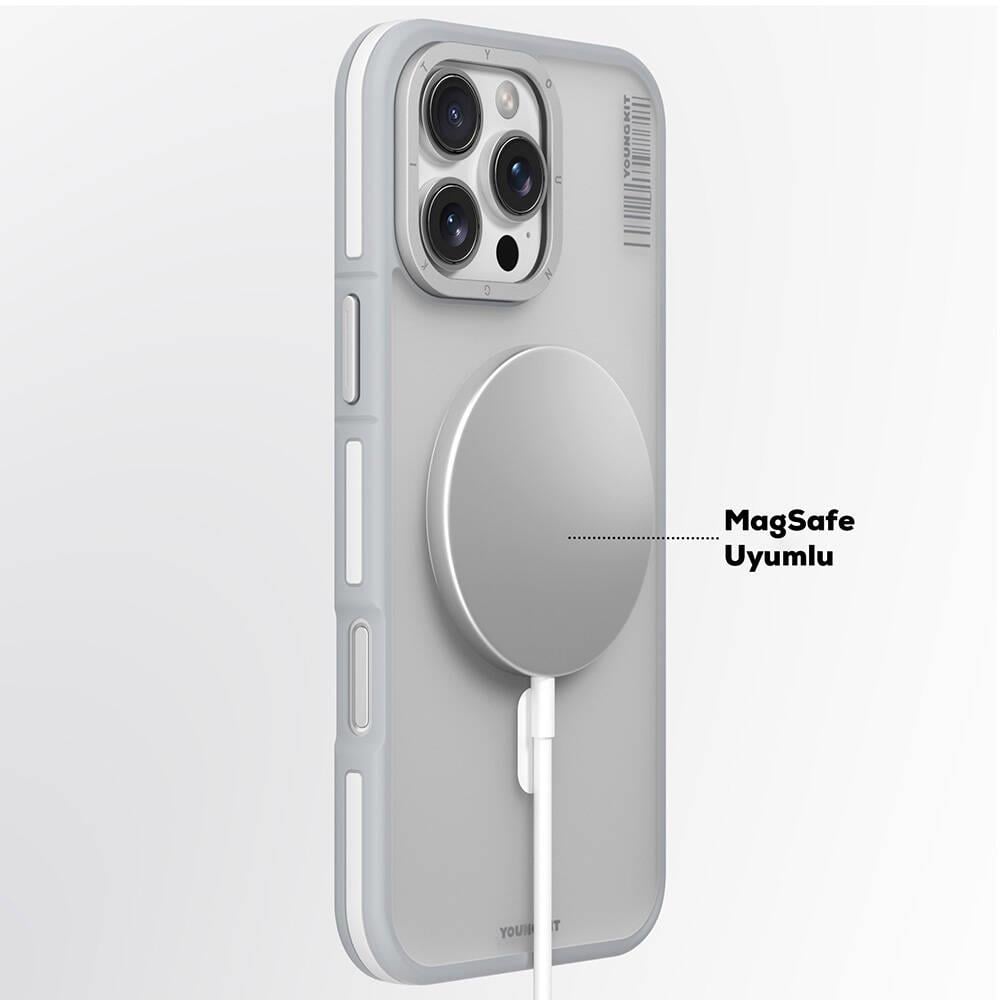 Apple iPhone 16 Pro Kılıf M-safe Şarj Özellikli Youngkit Love Serisi Kapak