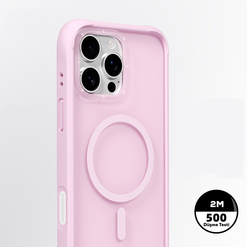 Apple iPhone 16 Pro Kılıf M-safe Şarj Özellikli Youngkit Macaroon Serisi Kapak