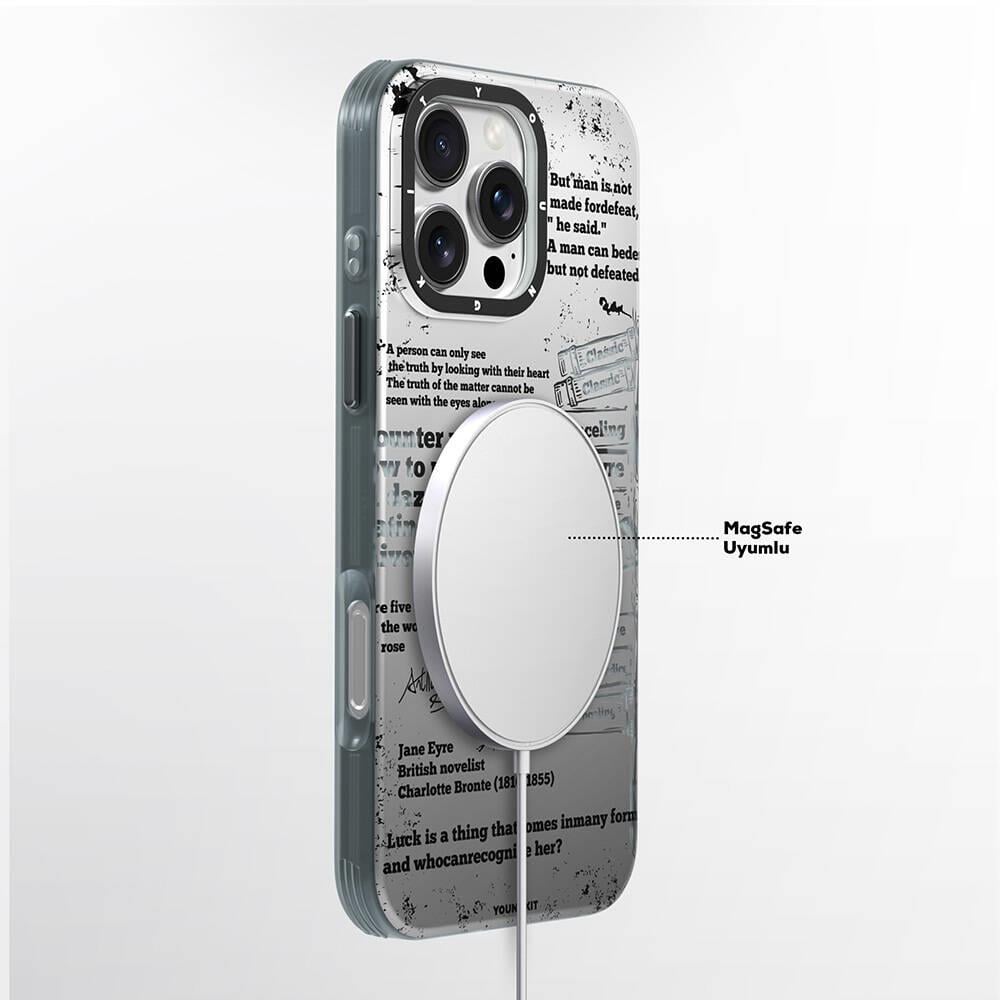 Apple iPhone 16 Pro Kılıf M-safe Şarj Özellikli Youngkit Literary Serisi Classic Kapak