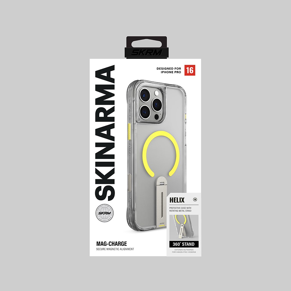 Apple iPhone 16 Pro Kılıf M-safe Şarj Özellikli 360 Derece Dönebilen Standlı Skinarma Helix Kapak