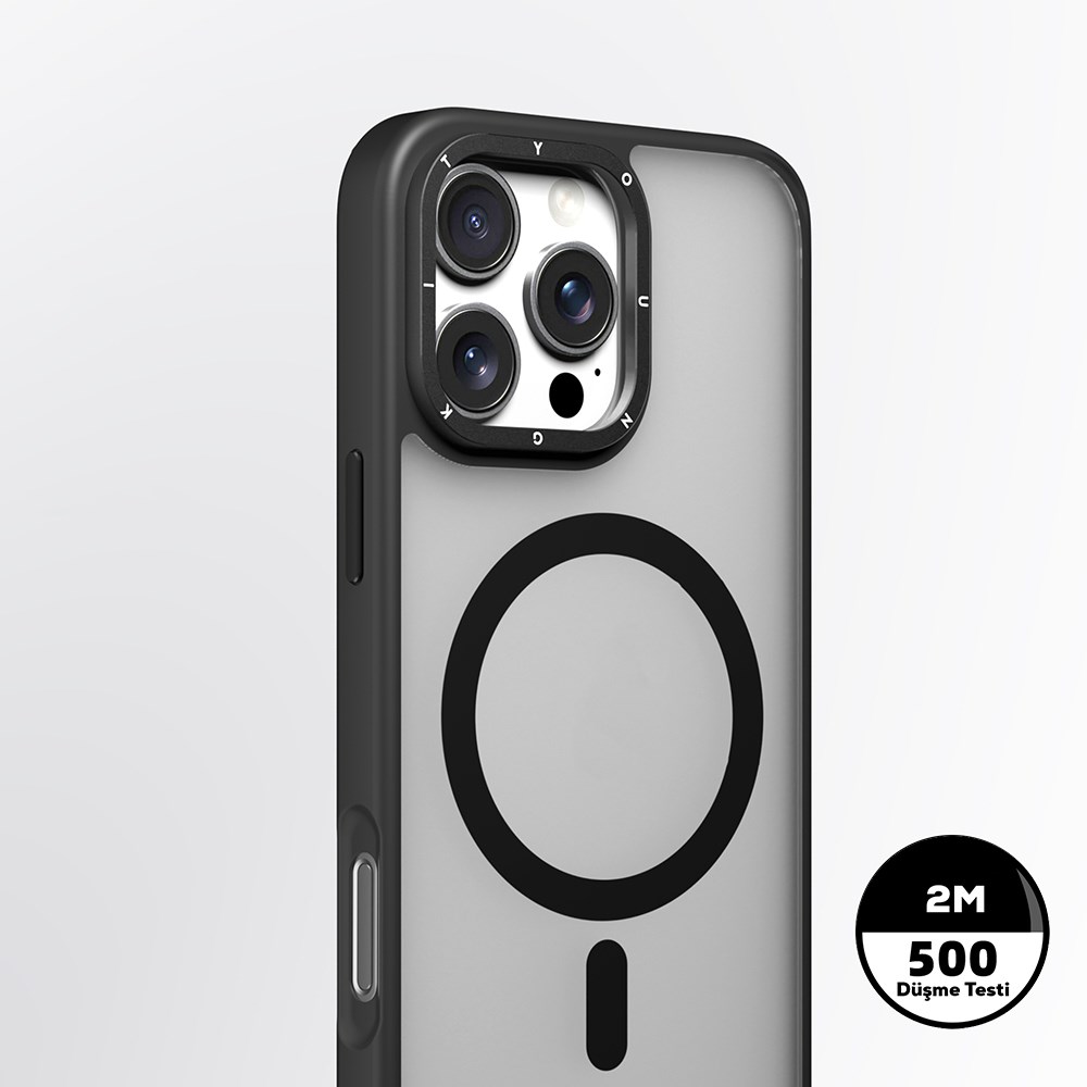 Apple iPhone 16 Pro Kılıf M-safe Şarj Özellikli Cam Arka Yüzey TPU Youngkit Gemstone Serisi Kapak
