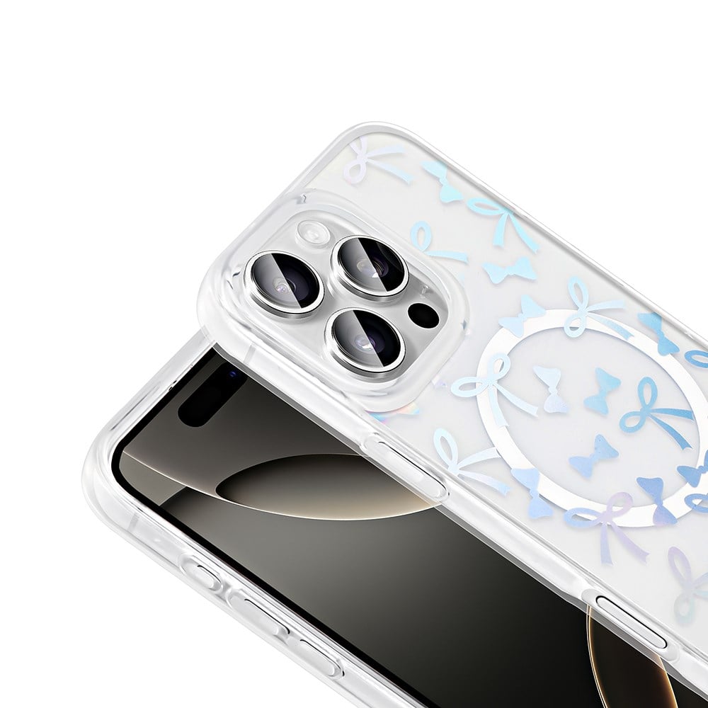 Apple iPhone 16 Pro Kılıf M-Safe Şarj Özellikli Şeffaf Zore Folk Sert Kapak