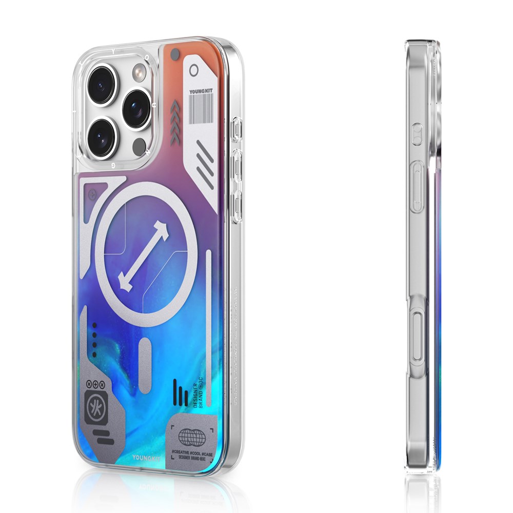 Apple iPhone 16 Pro Kılıf M-safe Şarj Özellikli Şeffaf Cam Arka Yüzey Zore G-Glass Kapak
