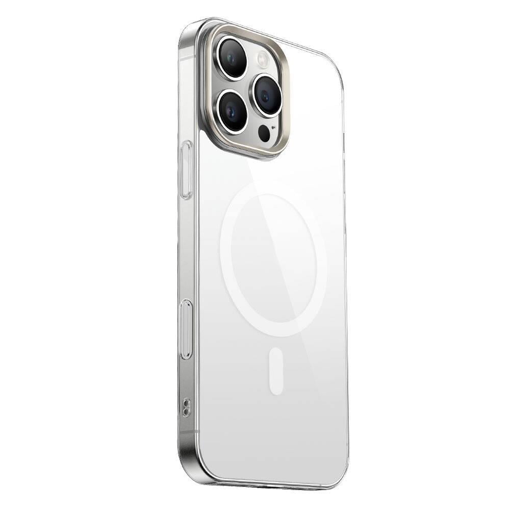 Apple iPhone 16 Pro Kılıf M-safe Şarj Özellikli Şeffaf Cam Arka Yüzey Zore G-Glass Kapak