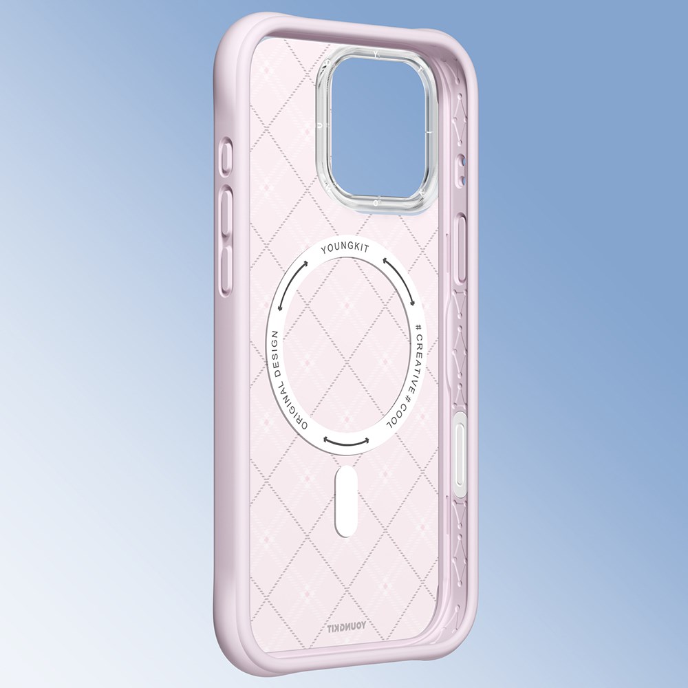 Apple iPhone 16 Pro Kılıf M-safe Şarj Özellikli Youngkit Argyle Serisi Kapak
