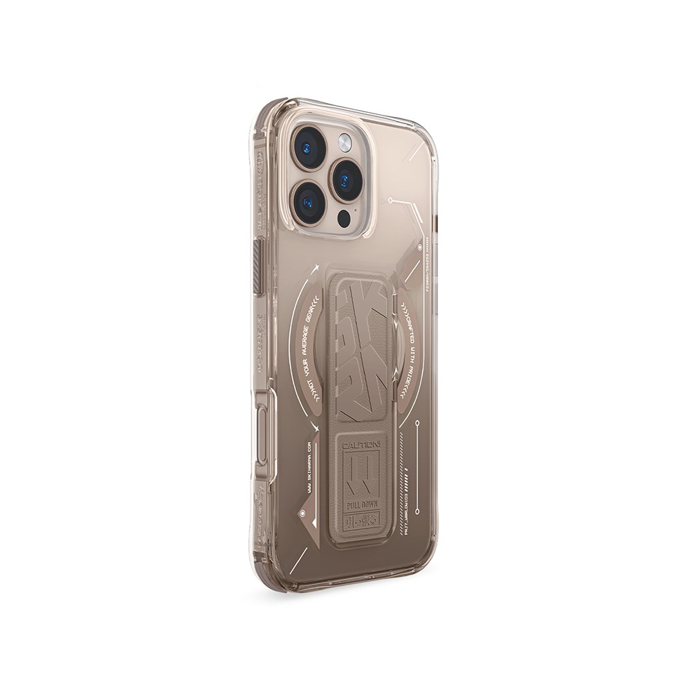 Apple iPhone 16 Pro Kılıf M-safe Şarj Özellikli Teknoloji Desenli Standlı Skinarma Helio Kapak