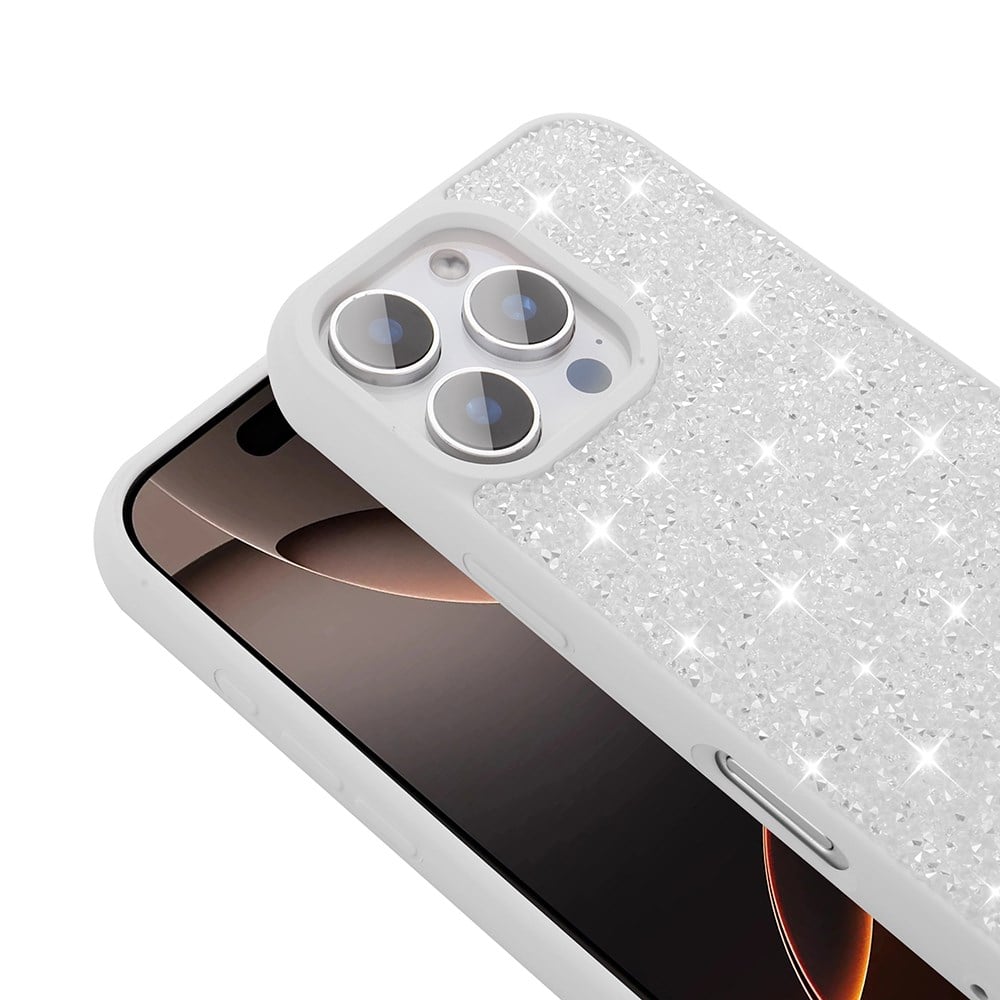 Apple iPhone 16 Pro Kılıf Parlak Taşlı Tasarım Zore Pırlanta Kapak