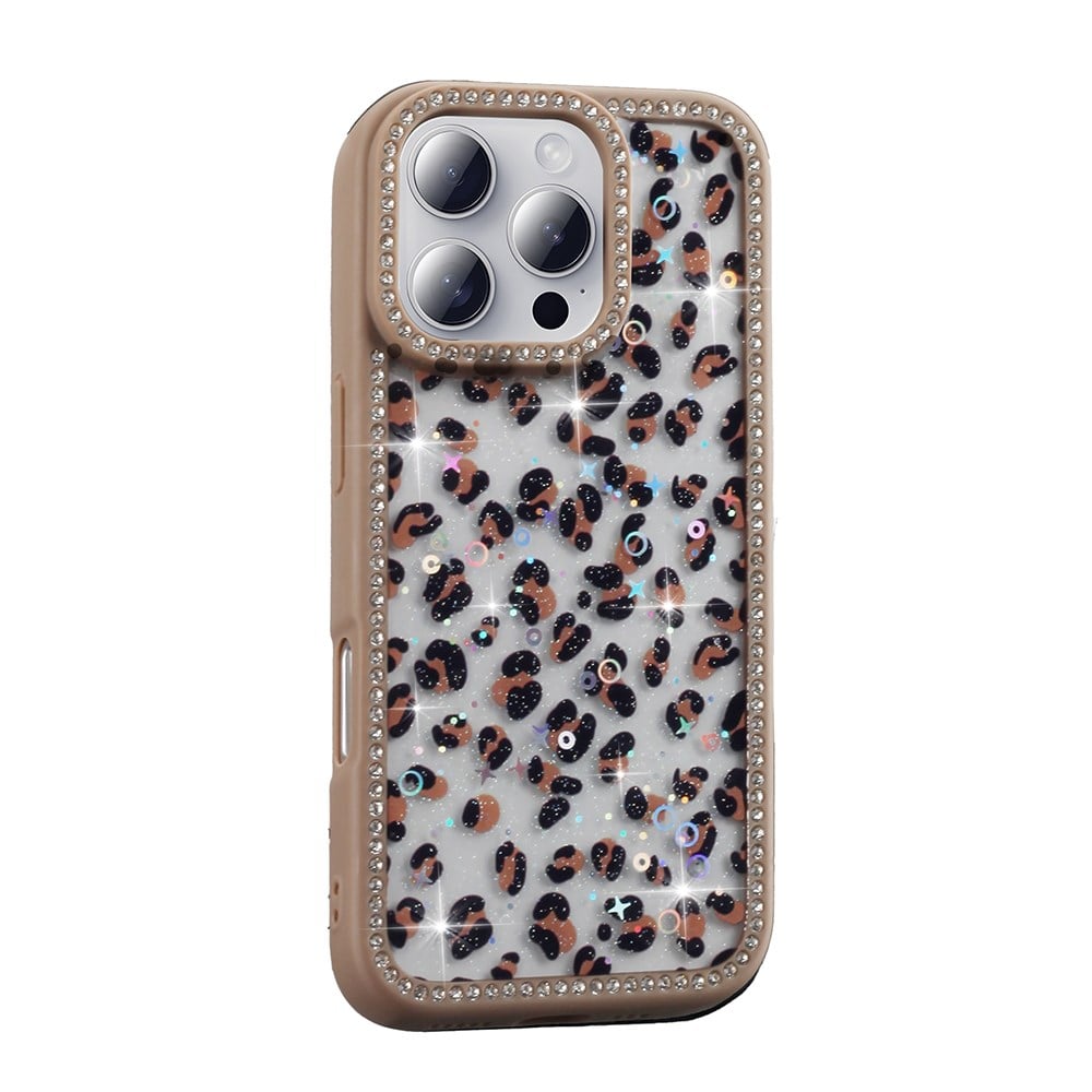 Apple iPhone 16 Pro Kılıf Taşlı ve Simli Tasarım Zore Azra Kapak