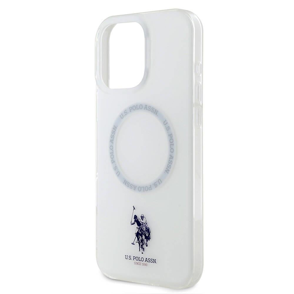 Apple iPhone 16 Pro Kılıf U.S. Polo Assn. Orjinal Lisanslı M-safe Şarj Özellikli IML Double Horse Logolu Ring Kapak
