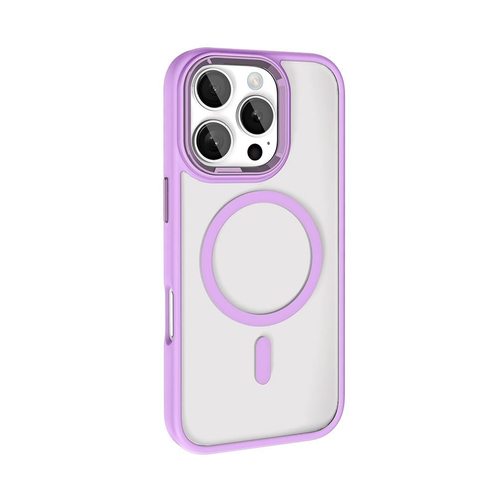 Apple iPhone 16 Pro Kılıf Wireless Şarj Özellikli Zore Krom M-safe Silikon Kapak