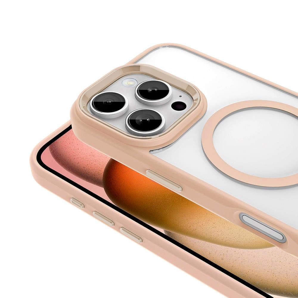 Apple iPhone 16 Pro Kılıf Wireless Şarj Özellikli Zore Krom M-safe Silikon Kapak