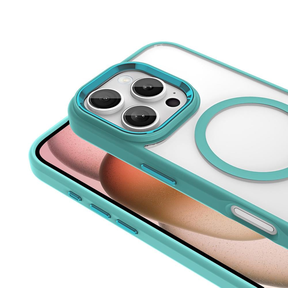 Apple iPhone 16 Pro Kılıf Wireless Şarj Özellikli Zore Krom M-safe Silikon Kapak