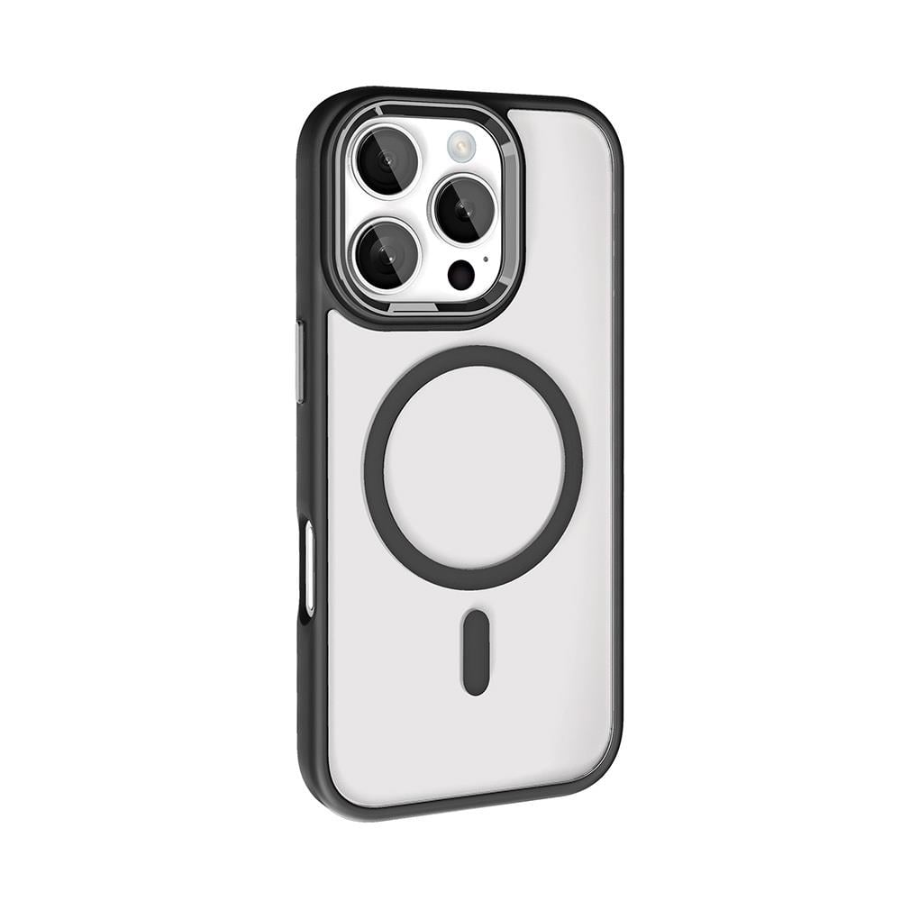 Apple iPhone 16 Pro Kılıf Wireless Şarj Özellikli Zore Krom M-safe Silikon Kapak
