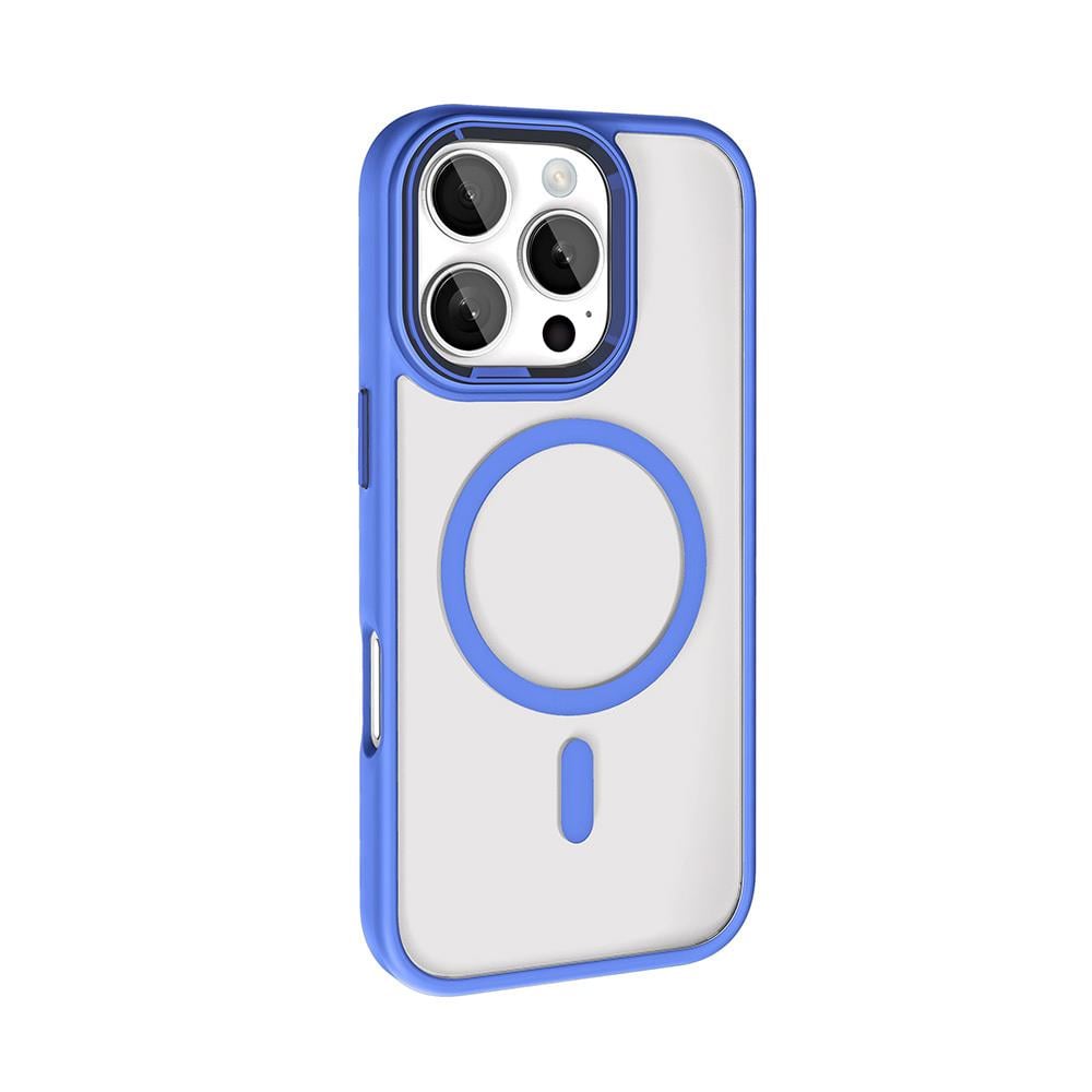 Apple iPhone 16 Pro Kılıf Wireless Şarj Özellikli Zore Krom M-safe Silikon Kapak