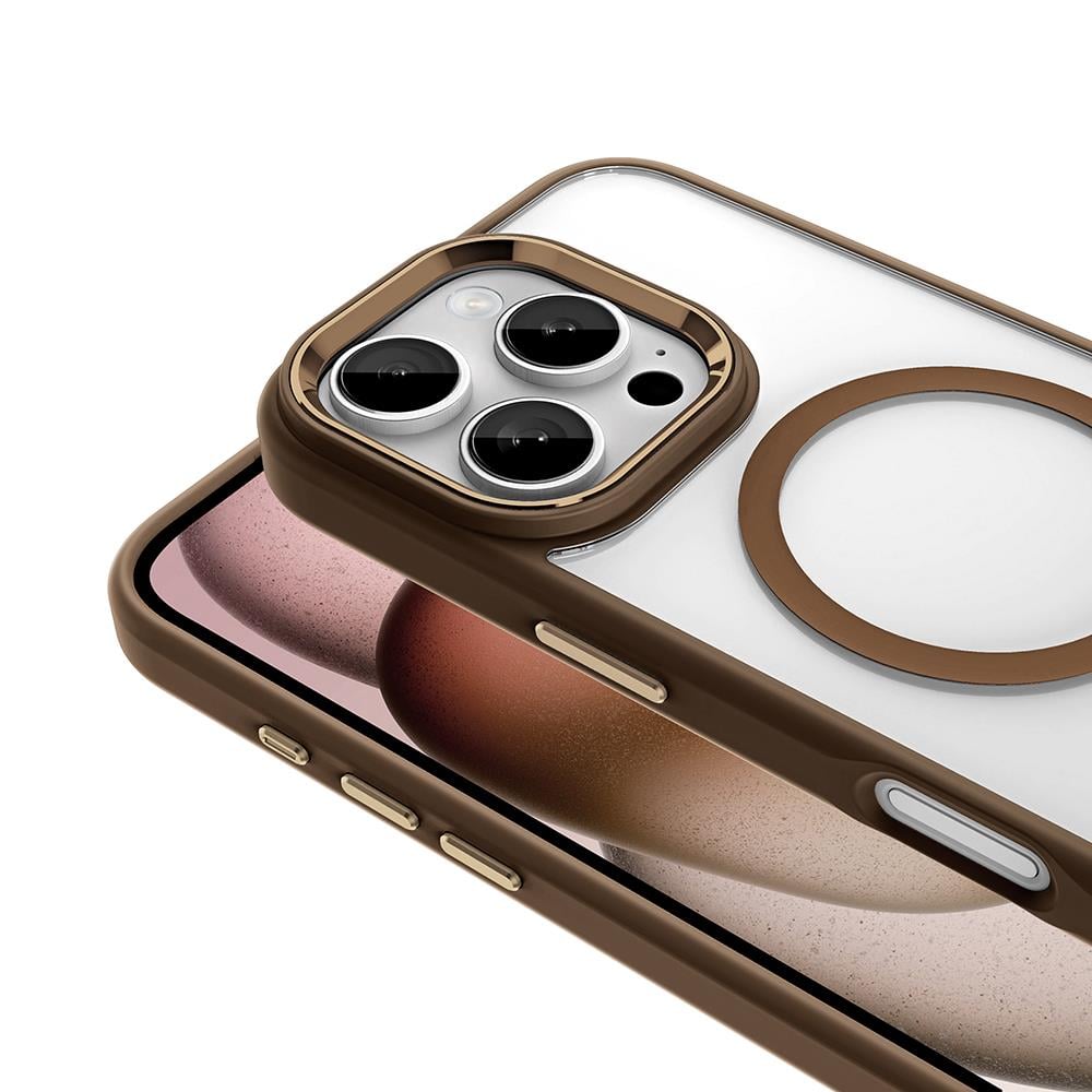 Apple iPhone 16 Pro Kılıf Wireless Şarj Özellikli Zore Krom M-safe Silikon Kapak