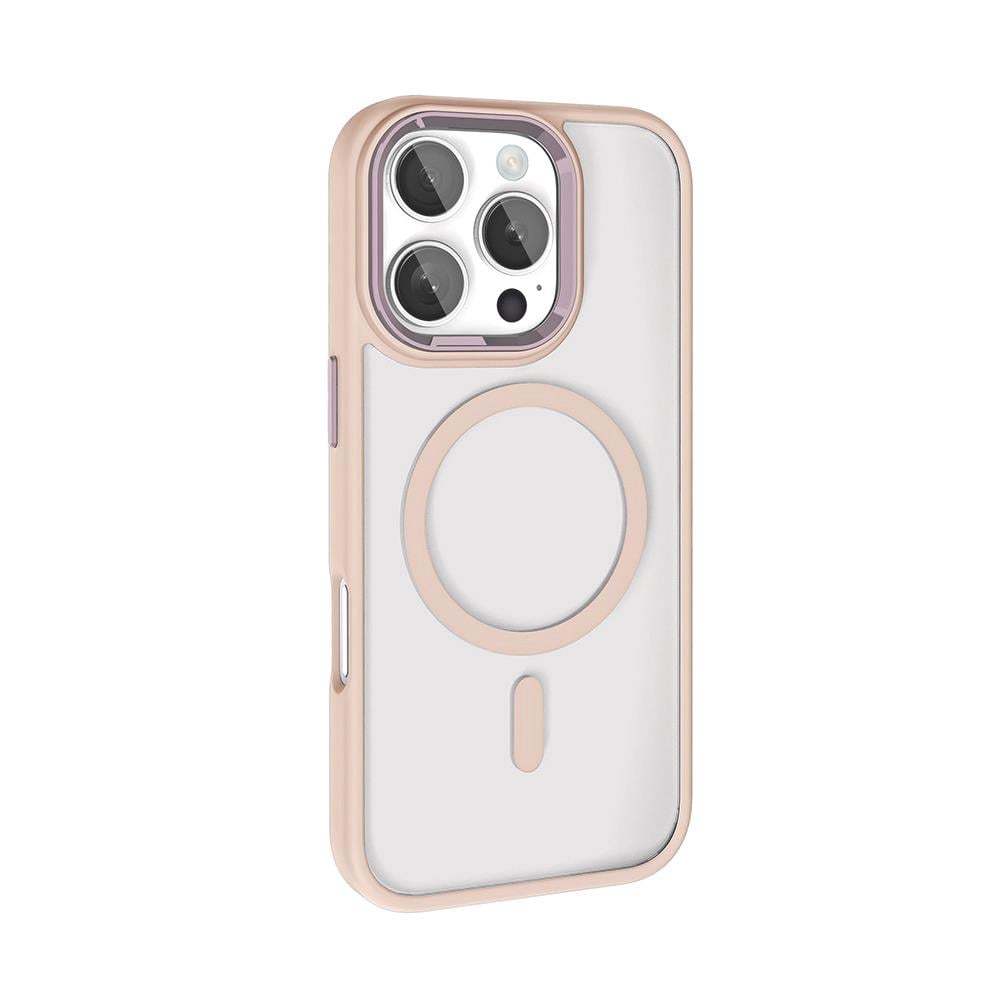 Apple iPhone 16 Pro Kılıf Wireless Şarj Özellikli Zore Krom M-safe Silikon Kapak