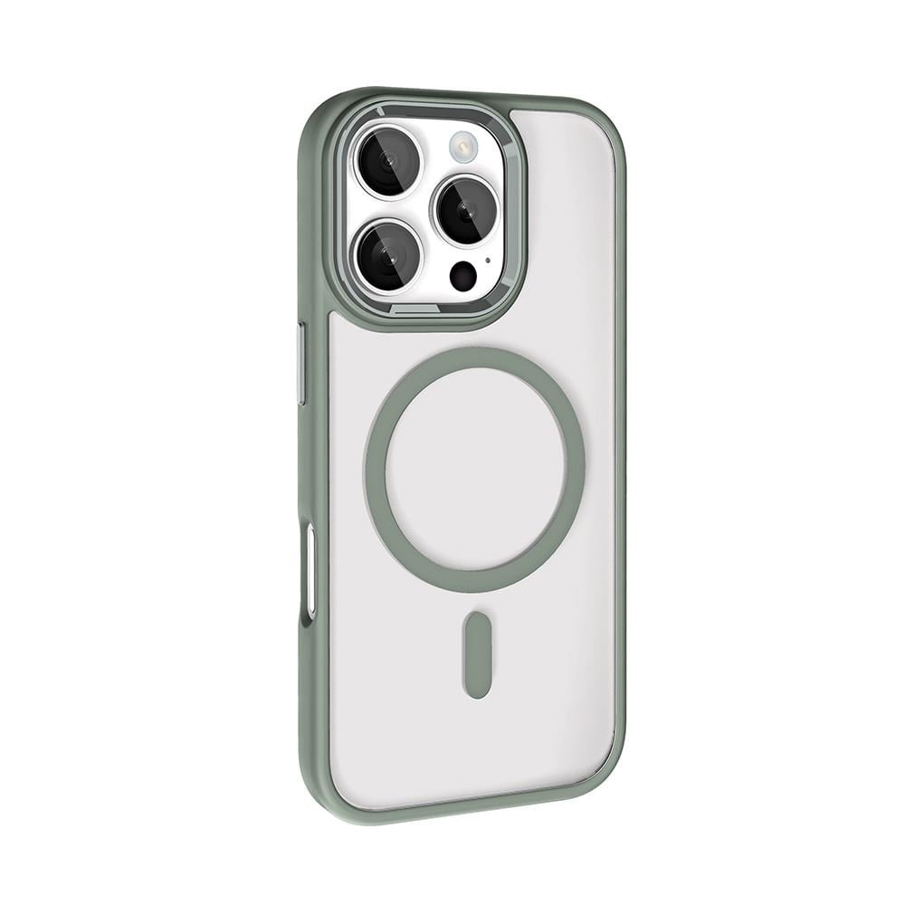 Apple iPhone 16 Pro Kılıf Wireless Şarj Özellikli Zore Krom M-safe Silikon Kapak