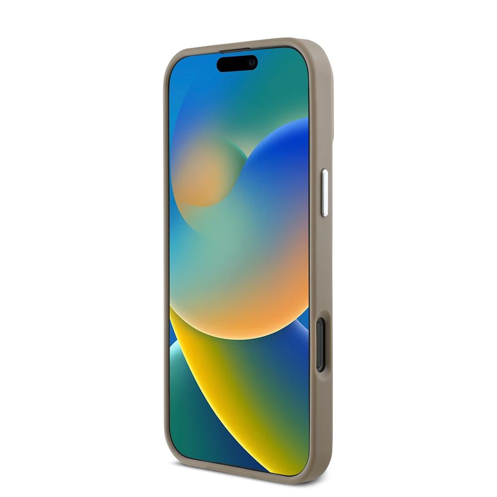 Apple iPhone 16 Pro Max Kılıf Guess Orjinal Lisanslı M-safe Şarj Özellikli Grained Triangle Kapak