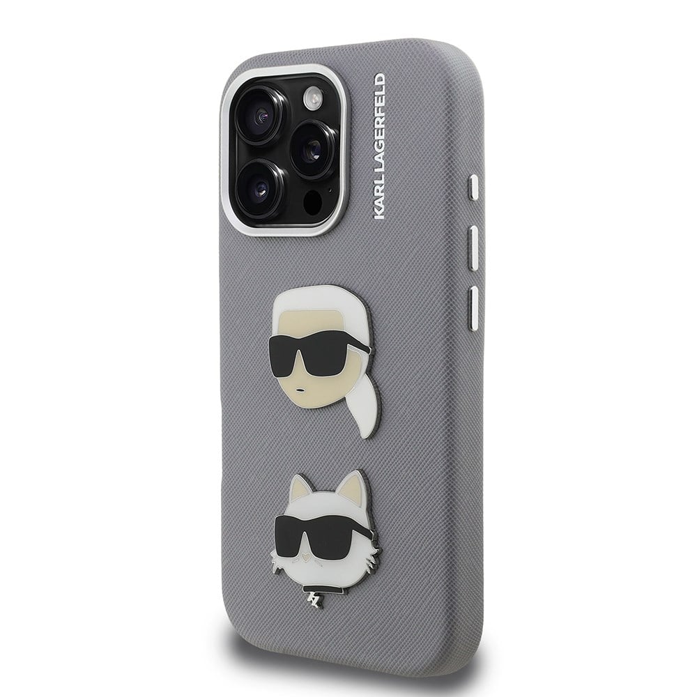 Apple iPhone 16 Pro Max Kılıf Karl Lagerfeld Orjinal Lisanslı K&C Heads Pin Kapak