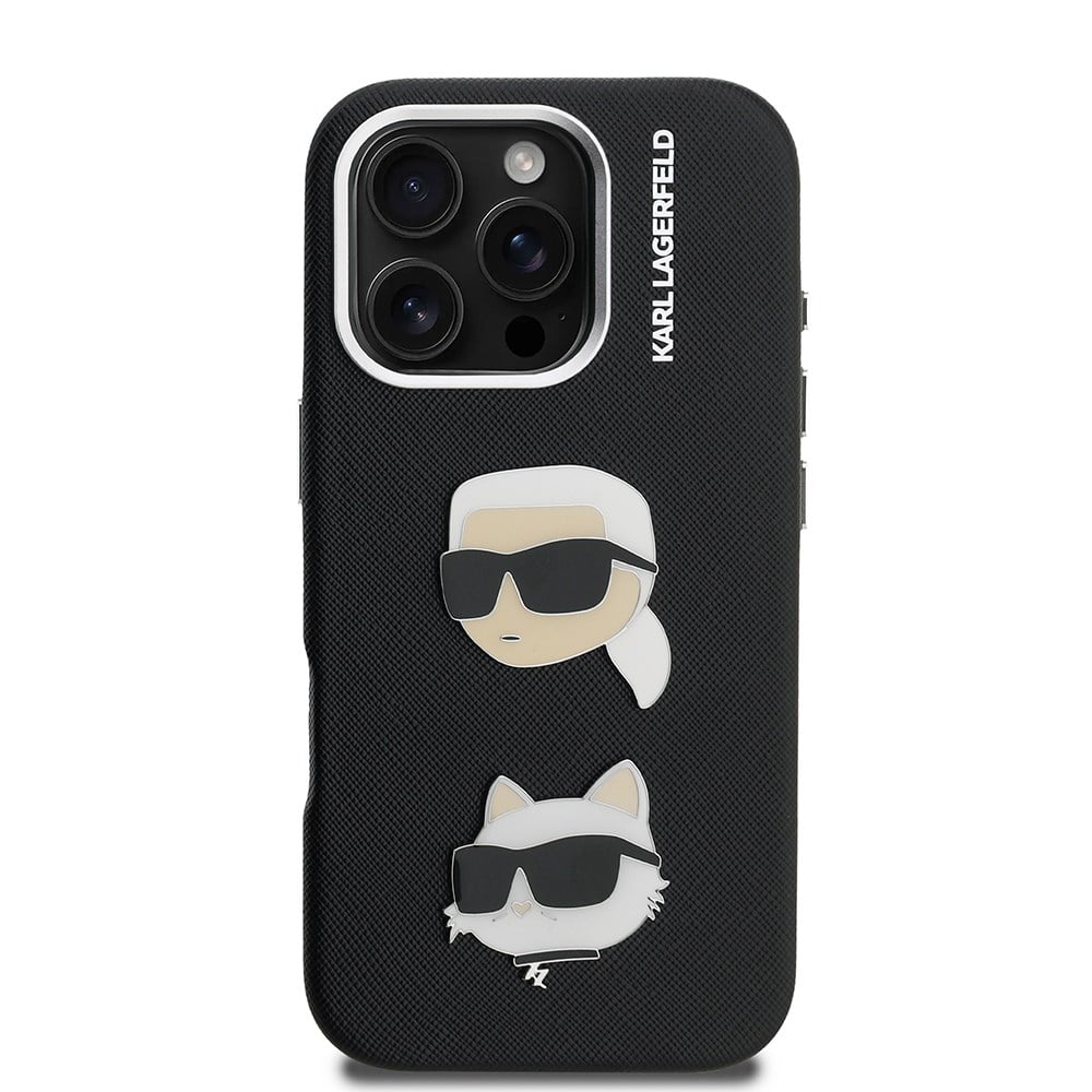 Apple iPhone 16 Pro Max Kılıf Karl Lagerfeld Orjinal Lisanslı K&C Heads Pin Kapak