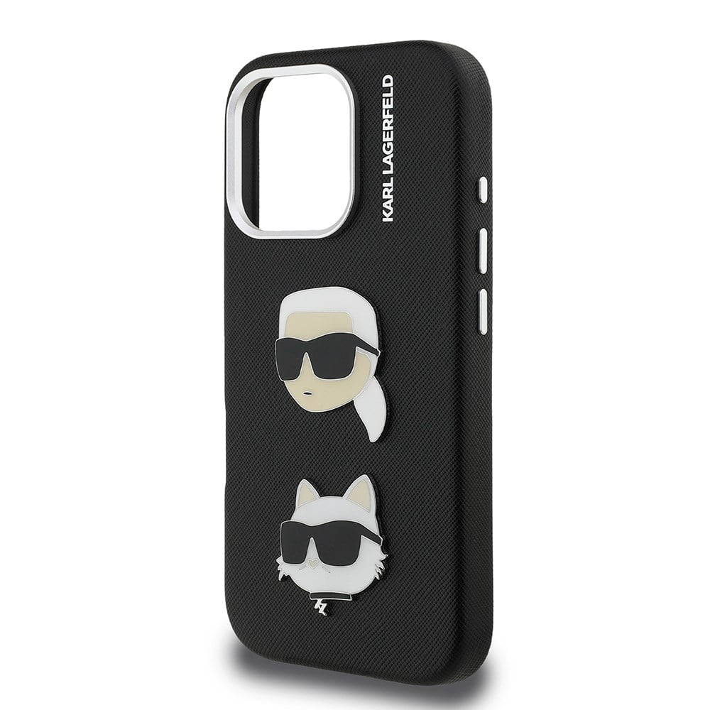 Apple iPhone 16 Pro Max Kılıf Karl Lagerfeld Orjinal Lisanslı K&C Heads Pin Kapak