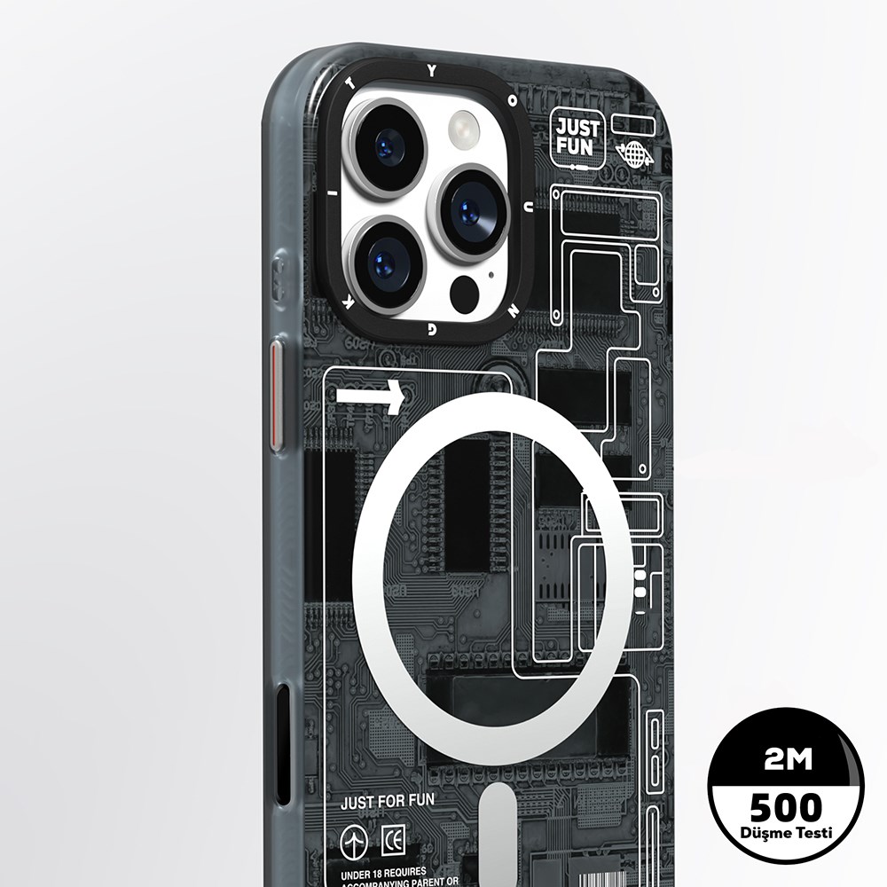 Apple iPhone 16 Pro Max Kılıf M-safe Şarj Özellikli Kamera Denetim Butonlu Youngkit Technology Serisi Kapak