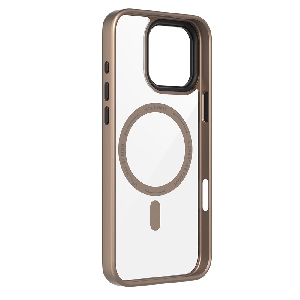 Apple iPhone 16 Pro Max Kılıf M-safe Şarj Özellikli Parlayan Simli Saydam Renkli Zore Allstar Kapak