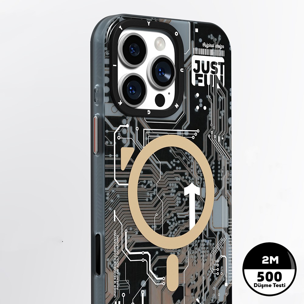 Apple iPhone 16 Pro Max Kılıf M-safe Şarj Özellikli Kamera Denetim Butonlu Youngkit Technology Serisi Kapak