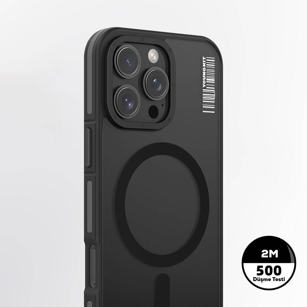 Apple iPhone 16 Pro Max Kılıf M-safe Şarj Özellikli Youngkit Rock Sand Serisi Kapak