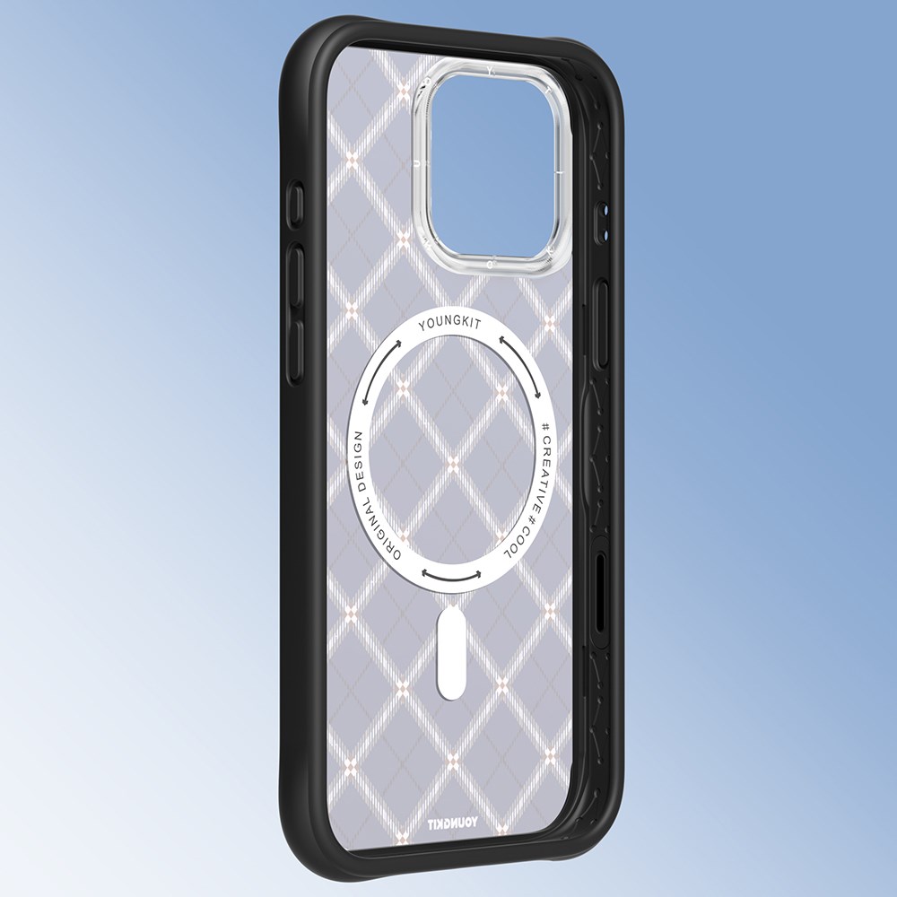 Apple iPhone 16 Pro Max Kılıf M-safe Şarj Özellikli Youngkit Argyle Serisi Kapak