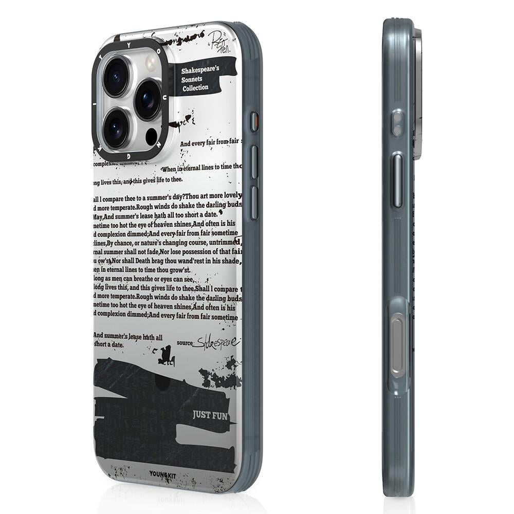 Apple iPhone 16 Pro Max Kılıf M-safe Şarj Özellikli Youngkit Literary Serisi Shakespeare Kapak