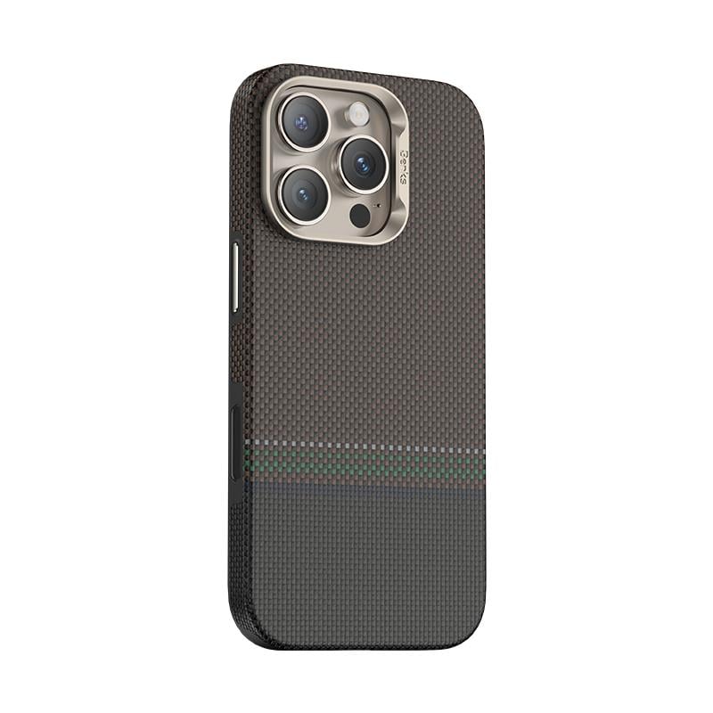 Apple iPhone 16 Pro Max Kılıf M-safe Şarj Özellikli Karbon Fiber Tasarımlı Benks Prestige ArmorPro Kevlar Kapak