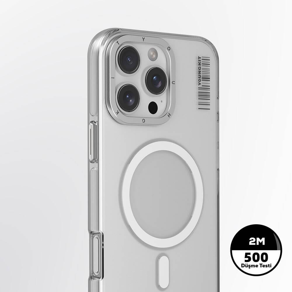 Apple iPhone 16 Pro Max Kılıf M-safe Şarj Özellikli Şeffaf Youngkit Crystal Shield Serisi Kapak