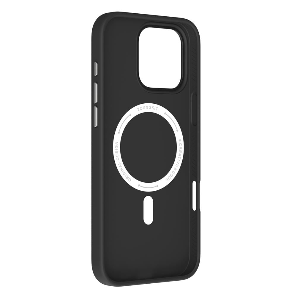 Apple iPhone 16 Pro Max Kılıf M-safe Şarj Özellikli Basit Mat Deri Desenli Youngkit Tech Fashion Serisi Kapak