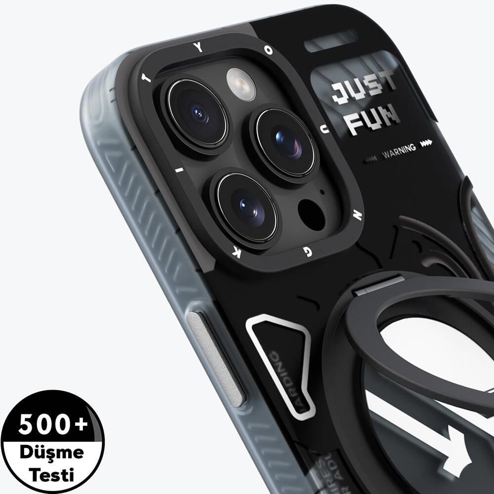 Apple iPhone 16 Pro Max Kılıf M-safe Şarj Özellikli Youngkit 360° Standlı Starship Serisi Kapak